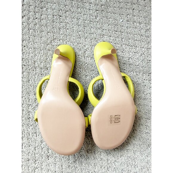 NWOB Gianvito Rossi Bijoux Mule Sandals Heels Womens 37 7 Lime Green Leather NEW - Picture 10 of 13